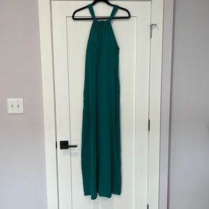 Athleta teal maxi with pockets & shelf bra